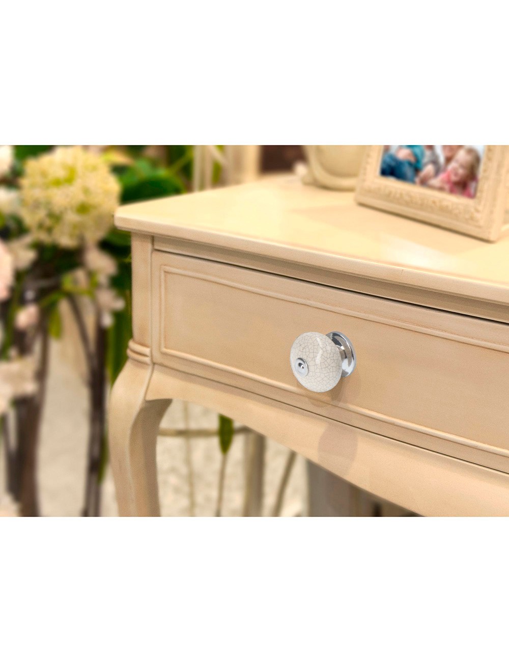 Blister con 4 pomos redondos para mueble fabricado en porcelana acabado blanco mod. e509 ø40mm rei