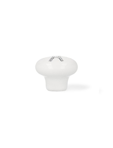 Blister con 4 pomos redondos para mueble fabricado en porcelana acabado ilustrado mod. e816 ø40mm rei