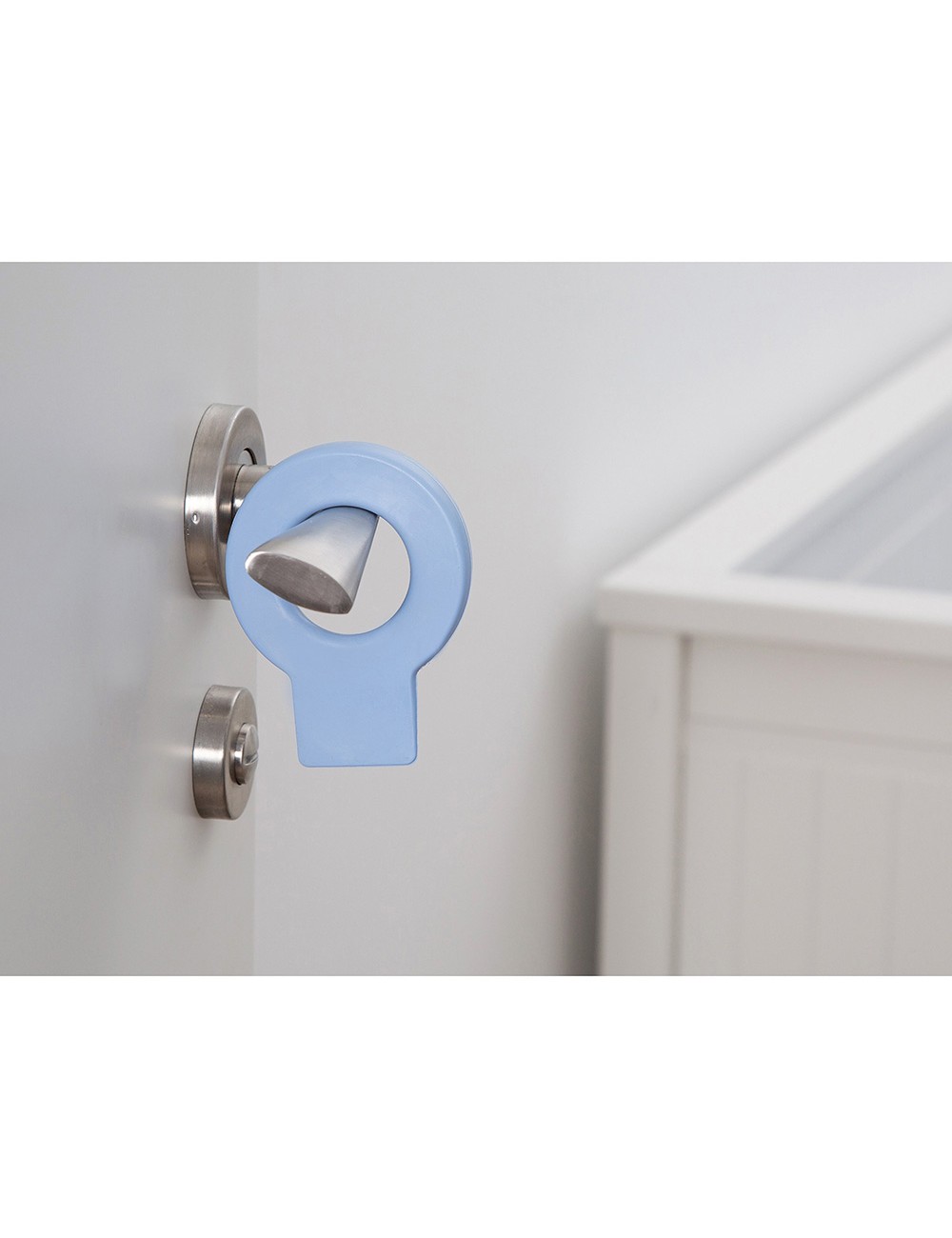 Retenedor de cuña para puerta colgable lock mod.660 de plástico azul. rei