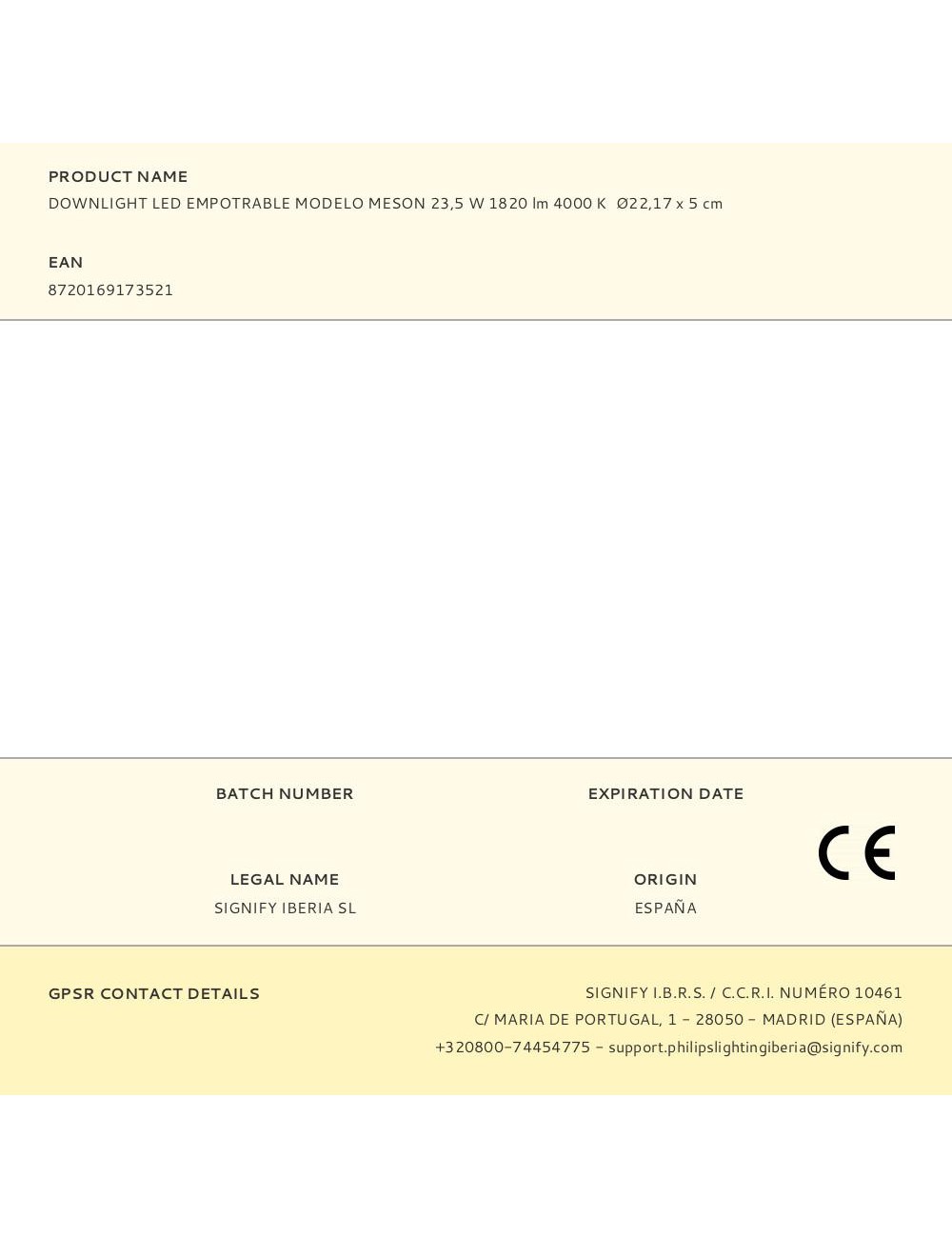 Downlight led empotrable modelo meson 23,5 w 1820 lm 4000 k ø22,17 x 5 cm