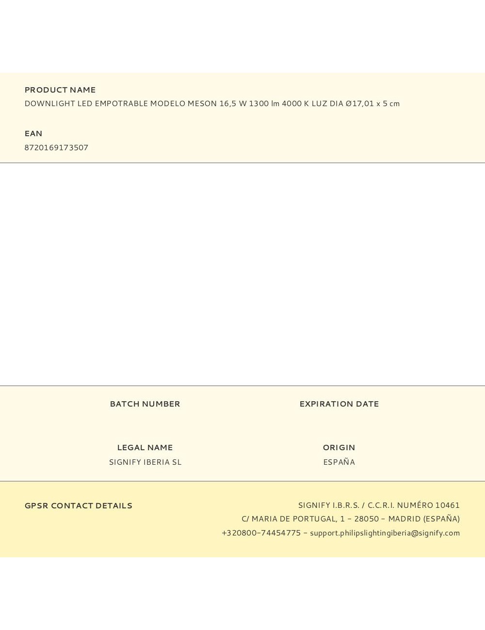 Downlight led empotrable modelo meson 16,5 w 1300 lm 4000 k luz dia ø17,01 x 5 cm
