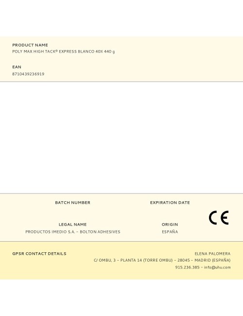 Poly max high tack® express blanco 40% 440 g