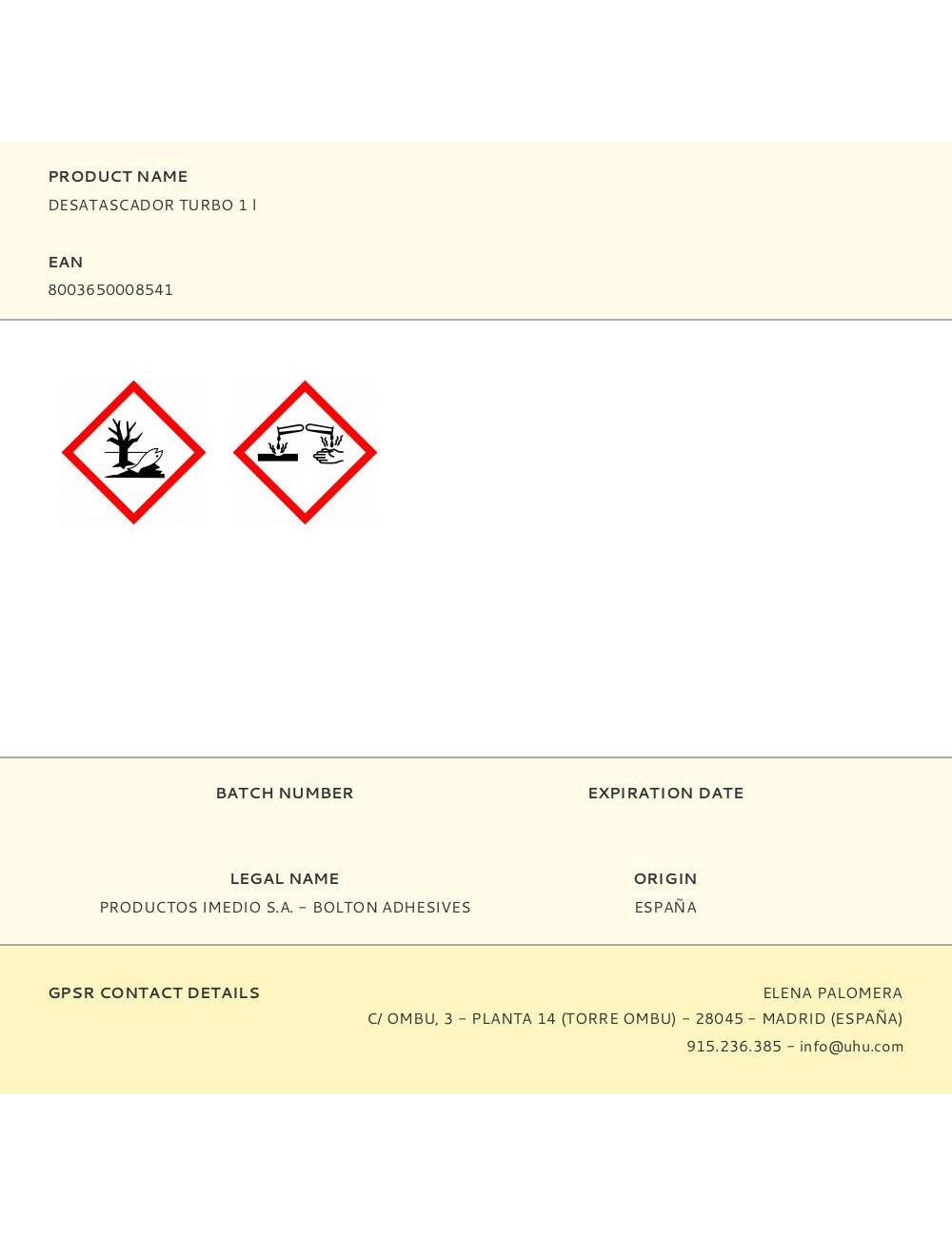 Desatascador turbo 1 l