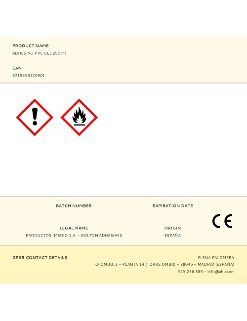 Adhesivo pvc gel 250 ml