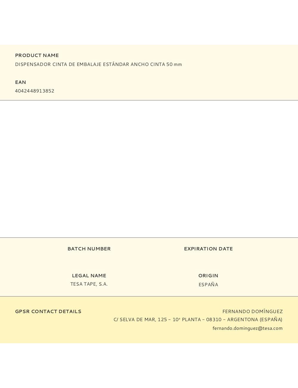 Dispensador cinta de embalaje estándar ancho cinta 50 mm