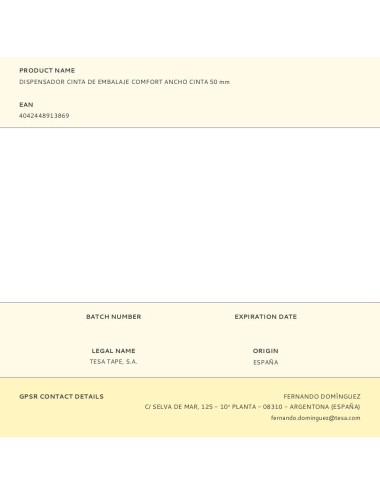 Dispensador cinta de embalaje comfort ancho cinta 50 mm