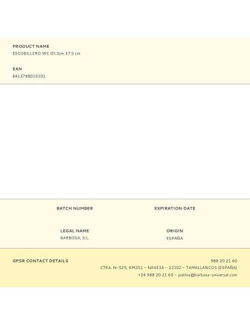 Escobillero wc ø13cm 37,5 cm