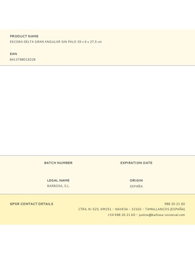 Escoba delta gran angular sin palo 39 x 6 x 27,5 cm