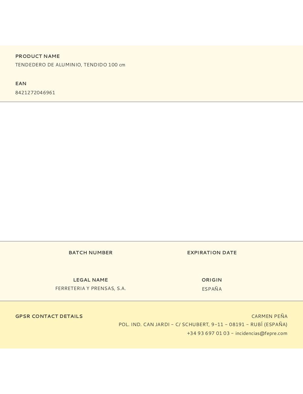 Tendedero de aluminio, tendido 100 cm