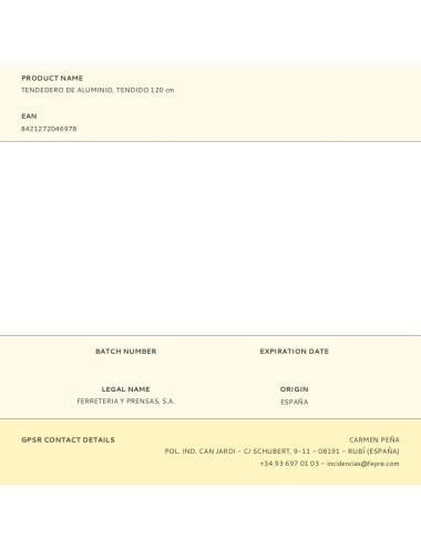 Tendedero de aluminio, tendido 120 cm