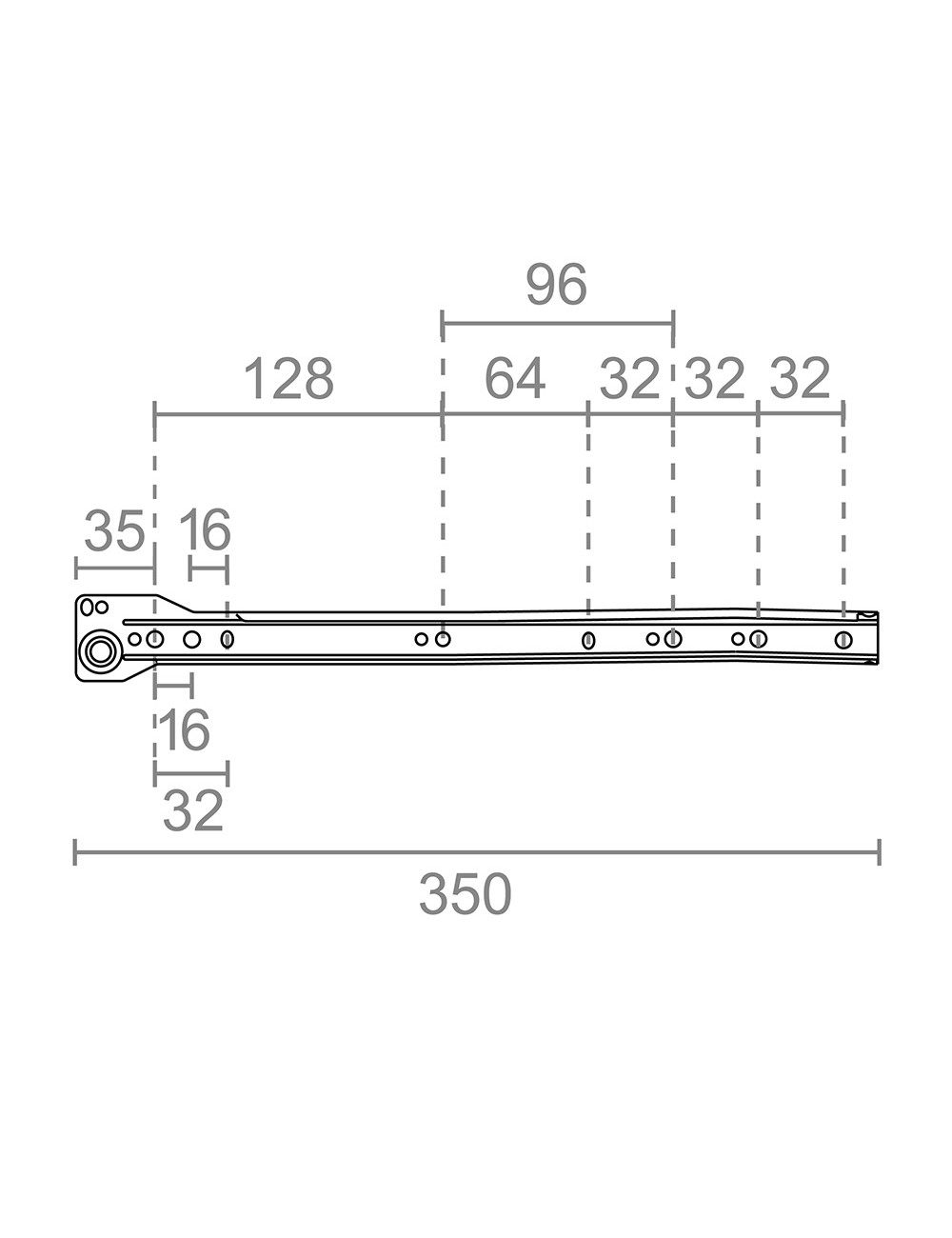 Juego guia cajon gc1 350mm (blister) 75035 micel