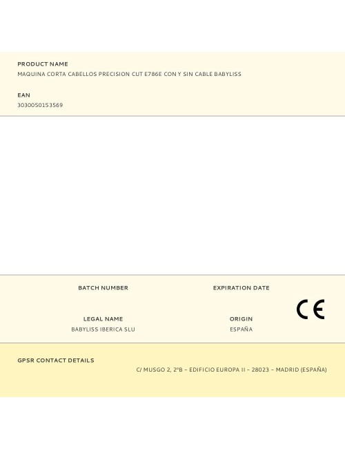 Maquina corta cabellos precision cut e786e con y sin cable babyliss