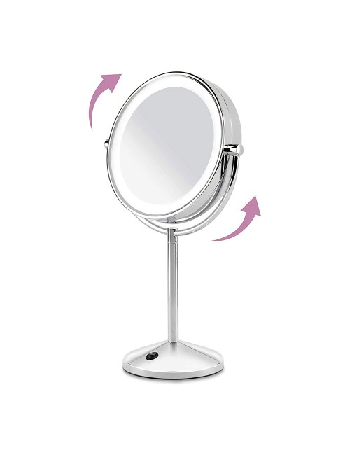 Espejo pie cromado led x10au