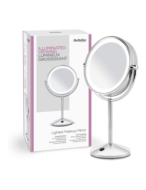 Espejo pie cromado led x10au