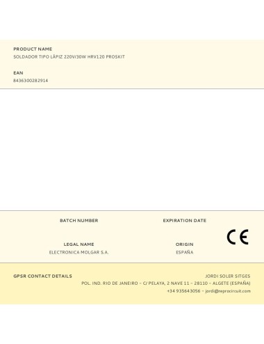 Soldador tipo lápiz 220v/30w hrv120 proskit
