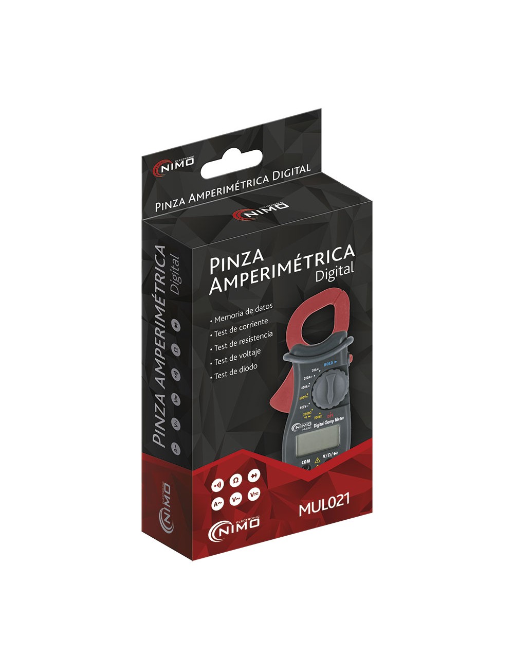 Pinza amperimétrica multifunción 400a ca mul021 nimo