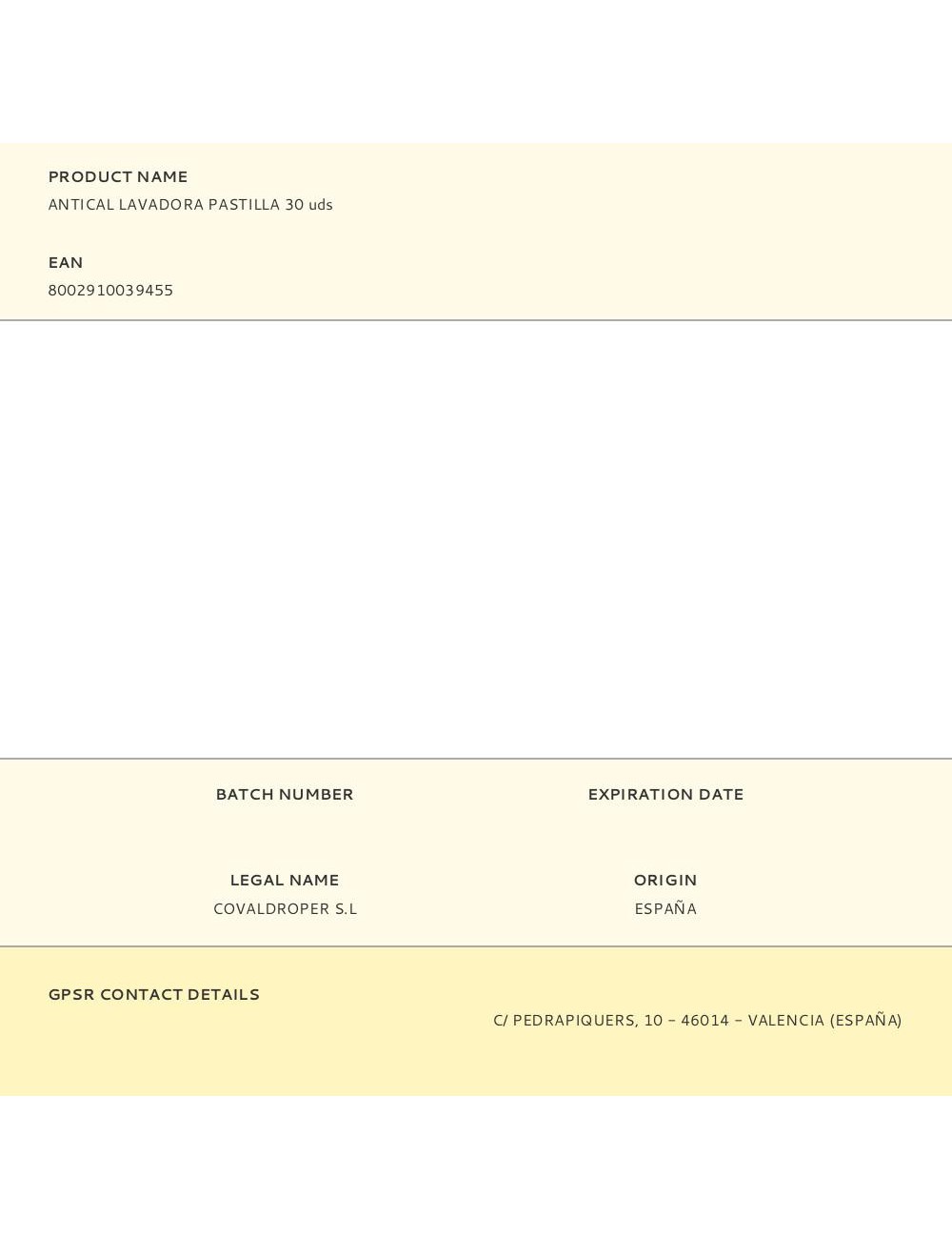 Antical lavadora pastilla 30 uds