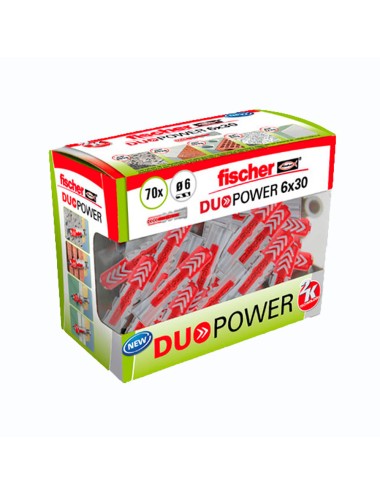 Taco duopower ø6 x 30 mm, caja 70 uds
