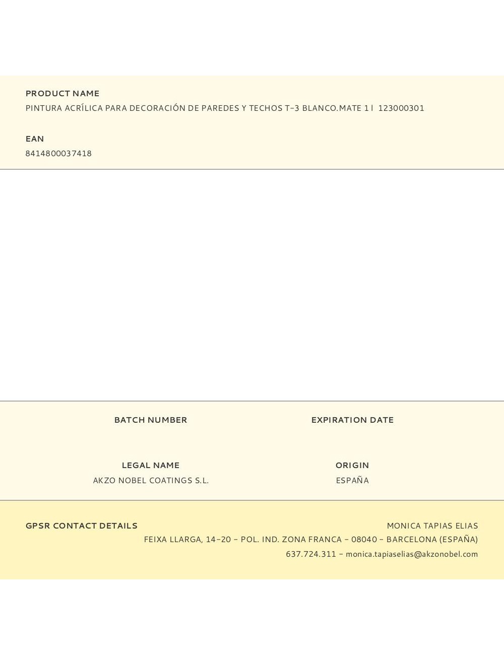 Pintura plástica acrílica estirenada interior/exterior t-3 blanco mate 1 l