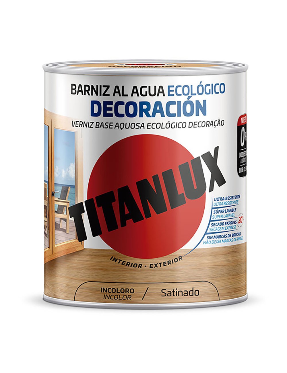 Barniz al agua ecológico decoración incoloro satinado 250 ml
