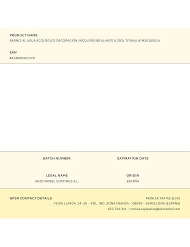 Barniz al agua ecológico decoración incoloro brillante 250 ml