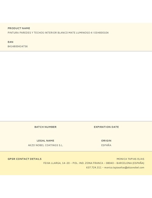 Pintura plástica acrílica estirenada interior transpirable blanco mate luminoso 4 l