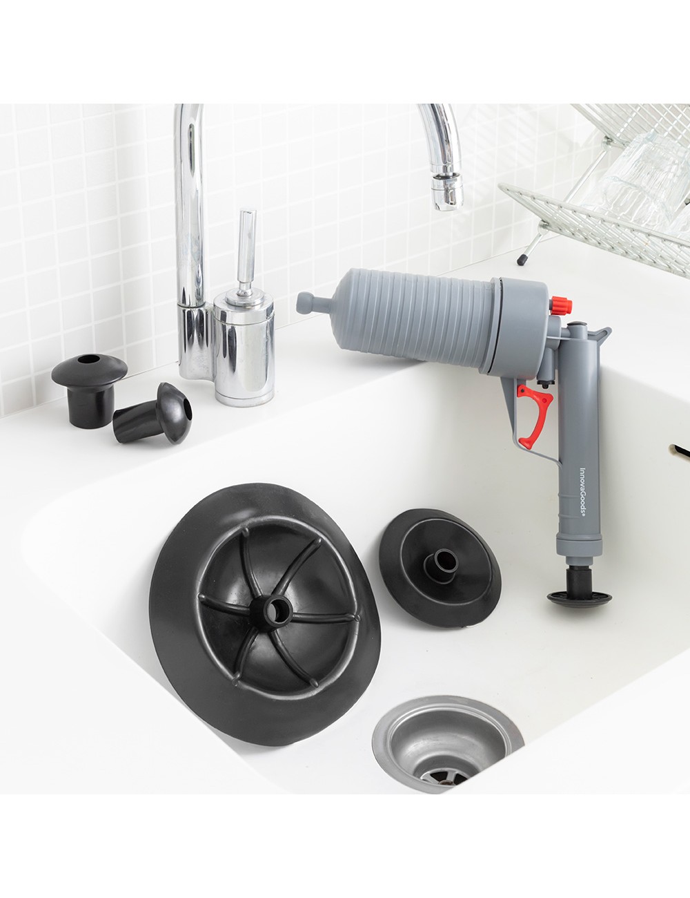 Pistola desatascadora de aire comprimido