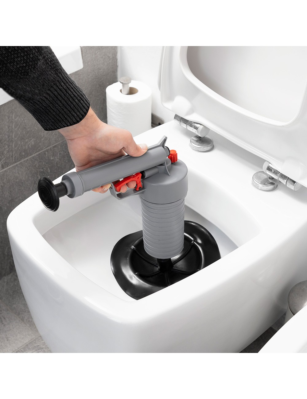 Pistola desatascadora de aire comprimido