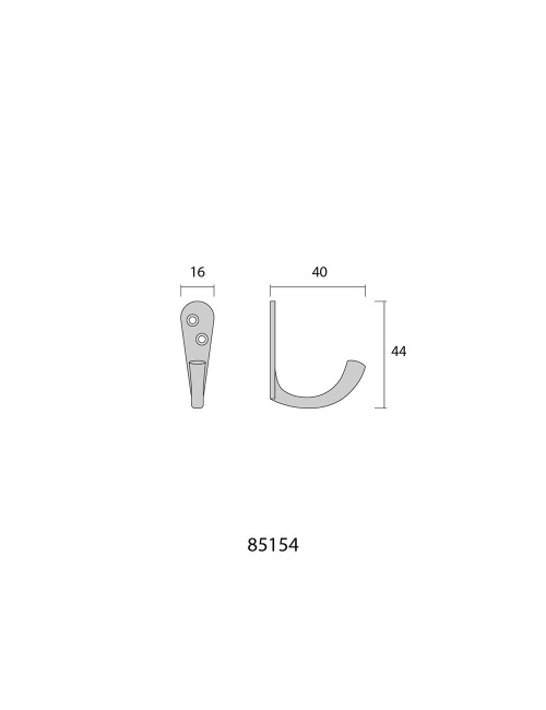 Colgador de latón pulido 4 x 4,5 cm