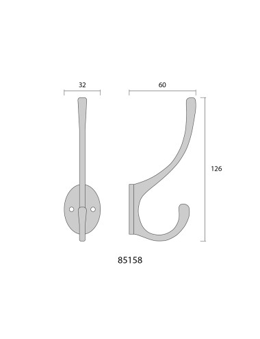 Colgador de latón pulido 13 x 5 cm