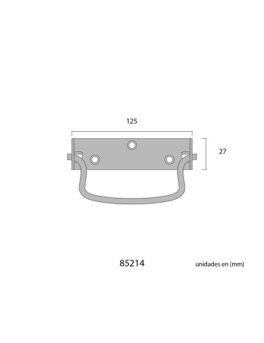 Asa abatible con tope (2 unidades) 125mm color negro