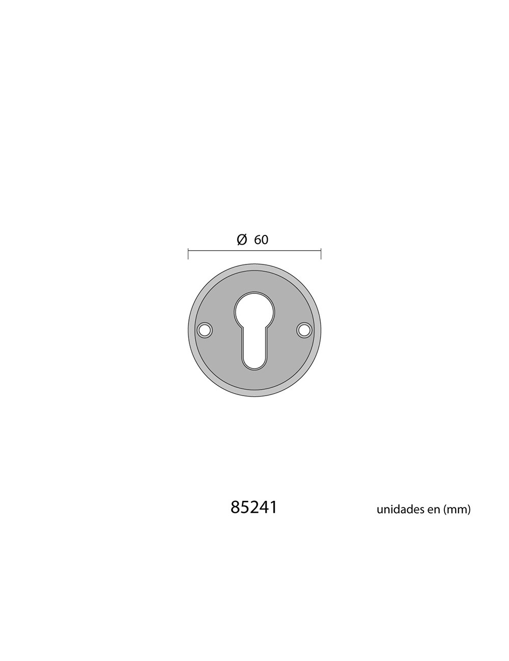 Bocallave redondo 60 mm europ. latón