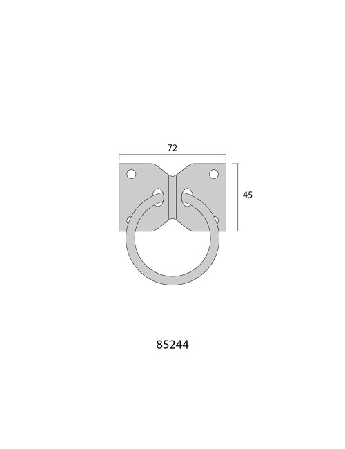 2 placas con anilla aparca perros 70x5mm cromadas