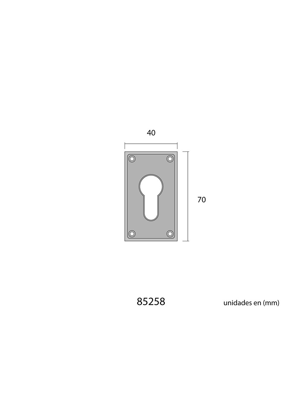 Bocallave 40x70mm inox