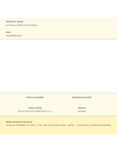 Aldabilla barco forja 200mm