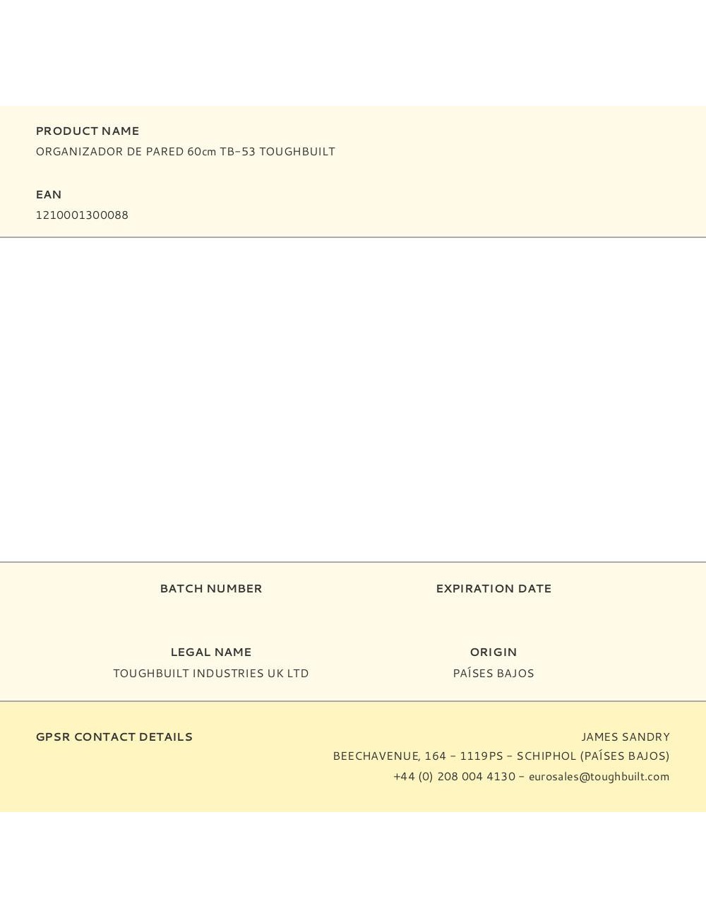 Organizador de pared 60 cm