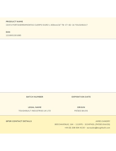 Cesta portaherramientas cuerpo duro l 400 mm / 16"