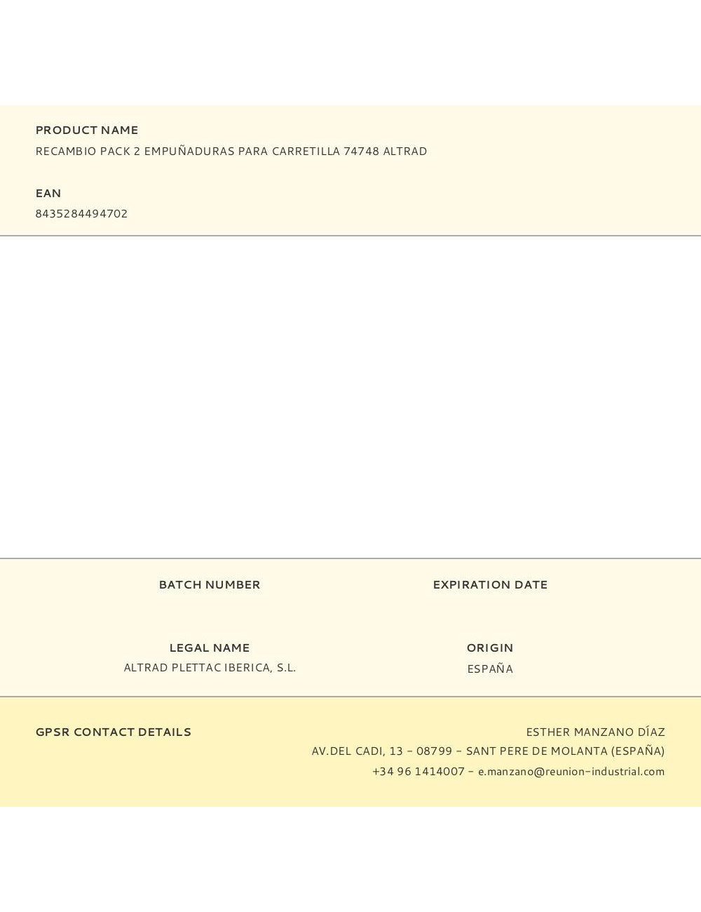 Recambio pack 2 empuñaduras para carretilla 74748 altrad