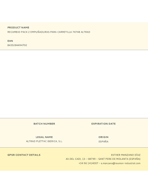 Recambio pack 2 empuñaduras para carretilla 74748 altrad