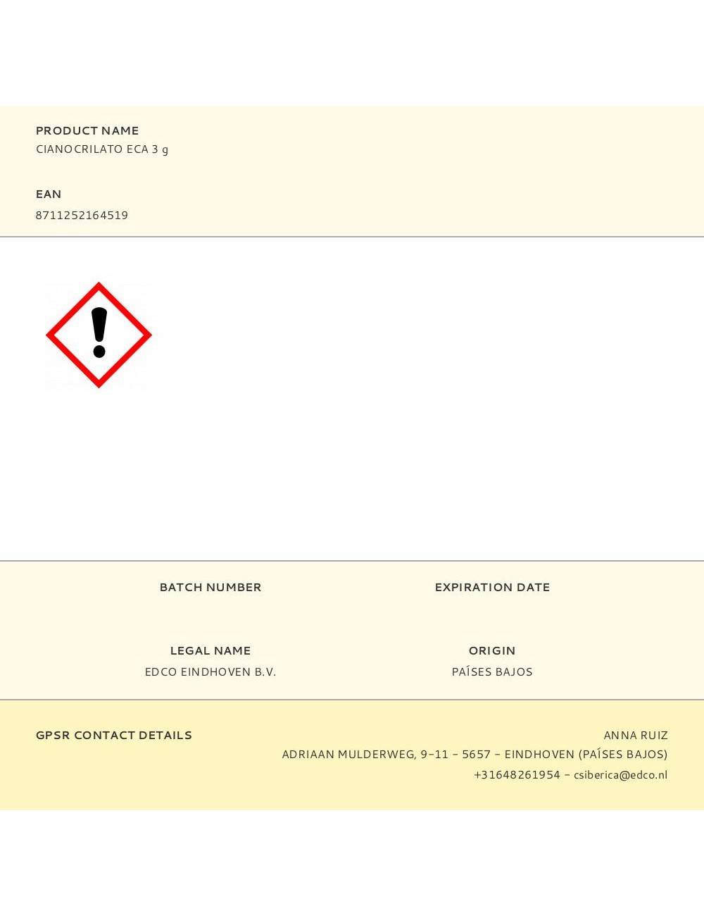 Cianocrilato eca 3 g