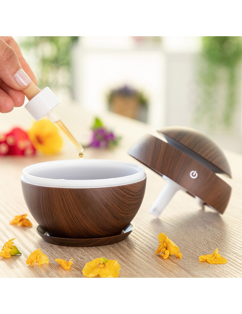 Humidificador difusor de aromas dark walnut