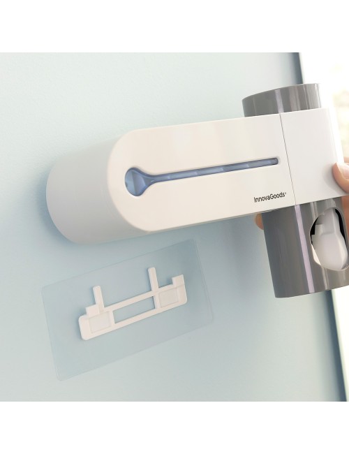 Esterilizador uv de cepillos dentales con soporte y dispensador de dentífrico