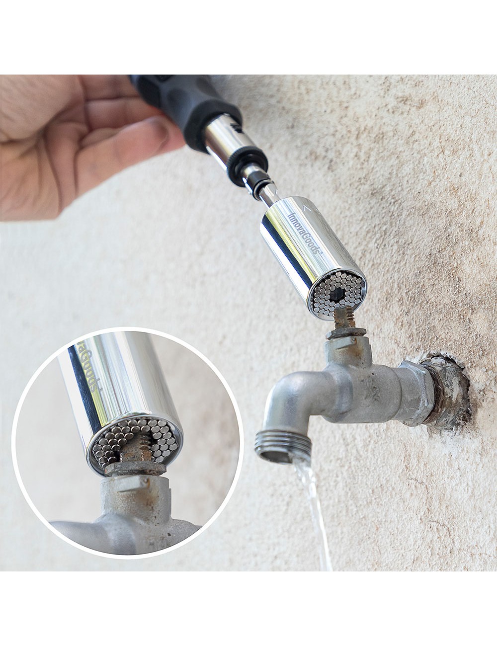 Llave de vaso universal con accesorios uniscrew