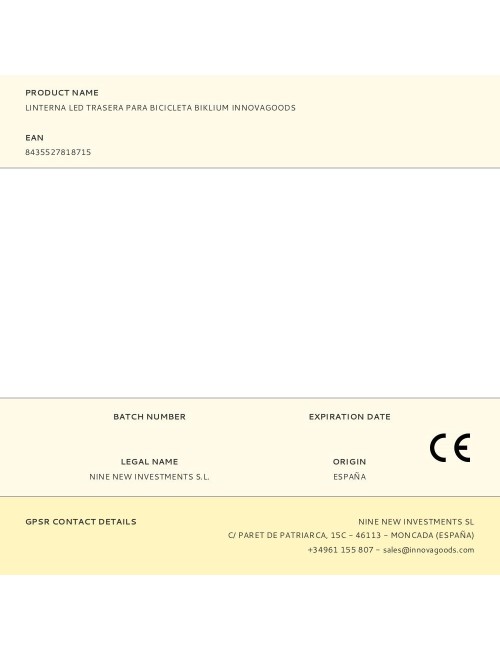 Linterna led trasera para bicicleta biklium innovagoods
