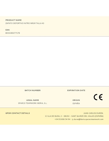 Zapato deportivo nitro nrgr talla 43