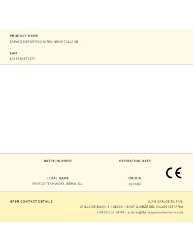 Zapato deportivo nitro nrgr talla 48