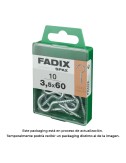 Hembrilla abierta zincado 3,5 x 60 mm, caja m 10 uds
