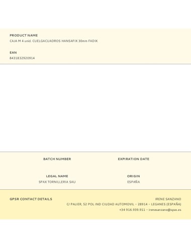 Caja m 4 unid. cuelgacuadros hansafix 30mm fadix