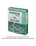 Caja m 20 unid. tornillo rosca chapa cr cinc 3,5x19mm fadix