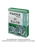 Caja m 20 unid. tornillo rosca chapa cp cinc 3,9x19mm fadix